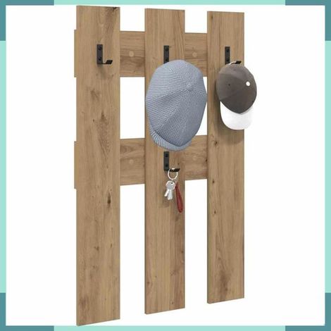 874506 Porte-manteau mural Chêne artisanal 65 x 3 x 100 cm (1/5)