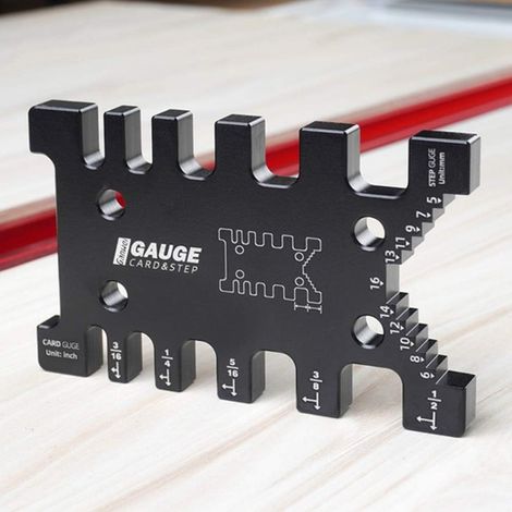 Gabarit à queue d'aronde en aluminium de haute précision - Jauge mesure métrique et impériale Pour menuiserie, routeur, scie, règle mesure, table Outil pour le travail du bois (1/5)
