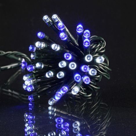 Guirlande 120 Led blanc bleues 6m (1/2)