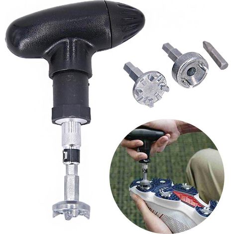 Clé professionnelle en T pour retirer et installer les crampons de chaussures de golf