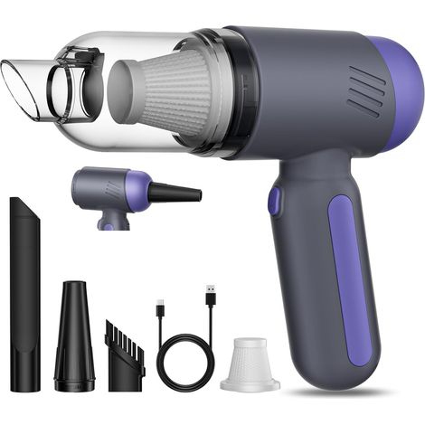 Aspirapolvere e soffiatore portatile senza fili 2 in 1 da 15000 Pa con USB-C (viola) (1/5)