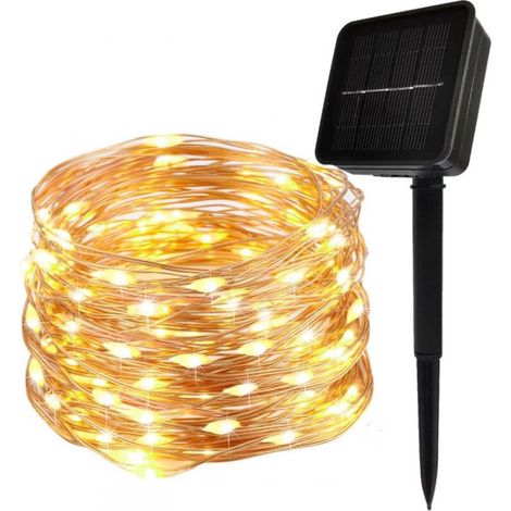 10M/100LED 8 Modes Guirlande Lumineuse Solaire Exterieur,Cuivre Luminaire Fairy Lights Étanche Décoration Lumière pour Jardin, Terrasse, Maison, Noël, Mariage BLOW (1/4)