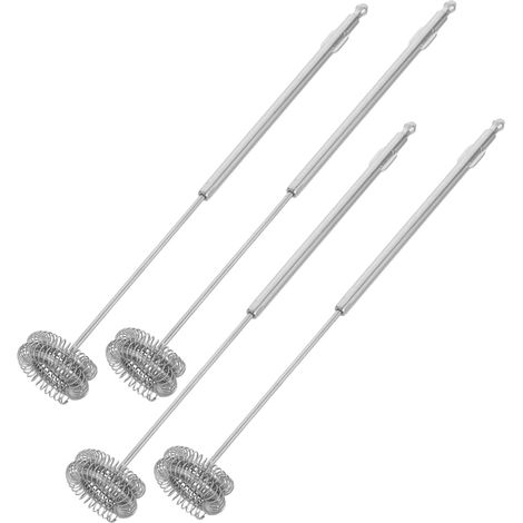 4 mousseurs à lait manuels, inox (1/5)