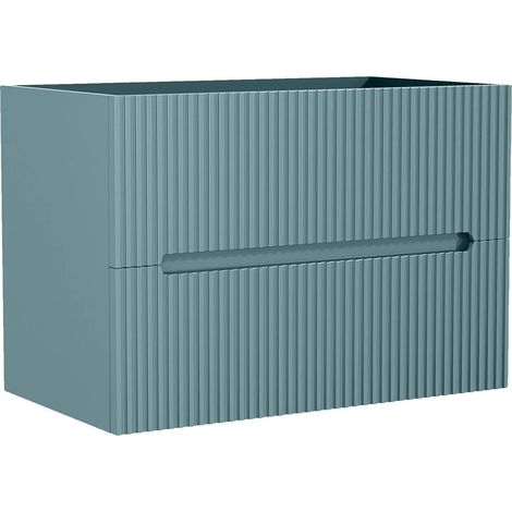 Meuble sous vasque suspendu strié bleu ciel - 80 cm - PAVANI (1/4)