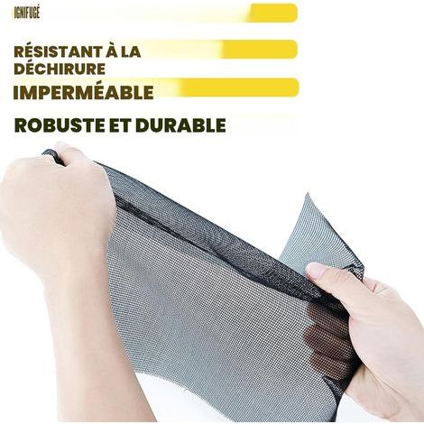 Moustiquaire Fenêtre 250cm x120cm,Moustiquaire,Rouleau Moustiquaire,Découpable Aux Dimensions Souhaitées Anti-Insectes Pour Porte Fenêtre Baie Vitrée-Noir (1/4)