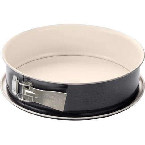 Dr. Oetker Teglia apribile Ø 26 cm BACK-TREND Teglia per torta con fondo piatto, stampo rotondo in acciaio con rivestimento antiaderente rinforzato in ceramica (colore: crema/antracite), quantità: 1 (1/4)
