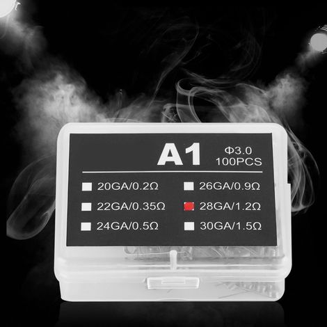 100 pièces de fil résistif pour atomiseur de cigarette électronique (28GA/1,2 Ohm) (1/5)