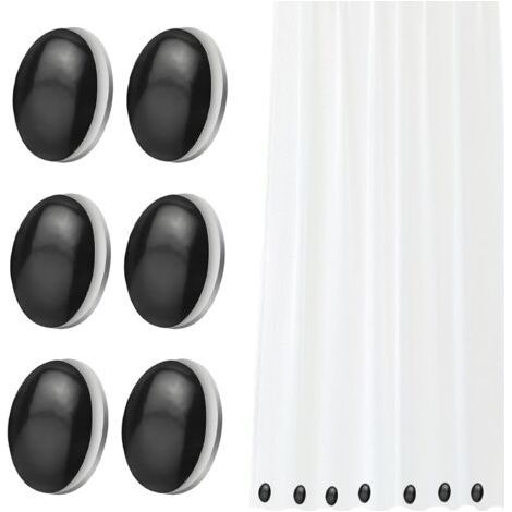 ALLIANDIS6 Pièces Poids Pour Rideaux Extérieur,Poids Pour Nappe De Table Exterieur,Poids Noirs,Poids De Rideau De Douche,Aimants De Rideau De Douche,Réutilisables Noirs Poids Pour Rideaux De Douche, R (1/5)