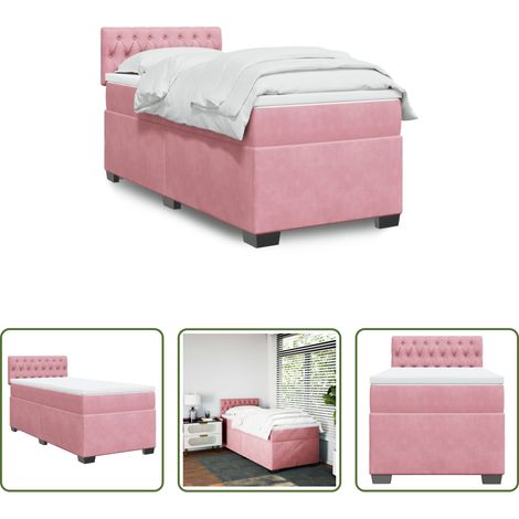 Matratze - Boxspringbett mit Matratze Rosa 80x200 cm Samt (1/5)