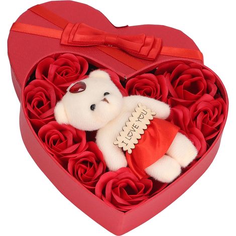 Coffret cadeau de savon rose en forme de cœur, décoration intérieure, couleurs résistantes, savon de bain doux et romantique en forme de fleur. (1/5)