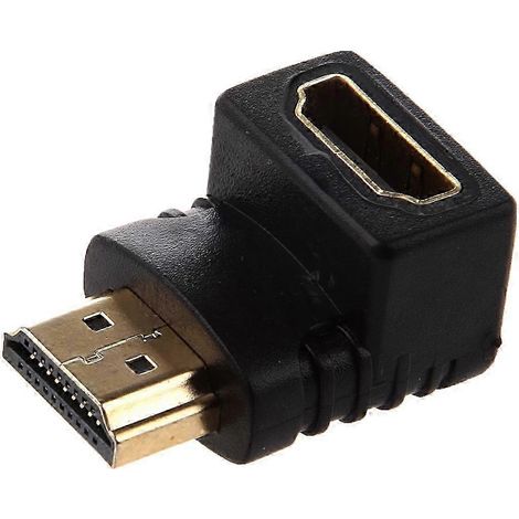 Adaptateur HDMI coudé à 90° en forme de L (partie inférieure) Noir JH4 (1/5)
