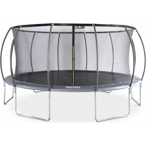 Trampoline rond Ø 490cm gris avec filet de protection intérieur - Jupiter Inner – Nouveau modèle - trampoline de jardin 4.90m 490 cm Design Qualité PRO Normes EU (1/5)