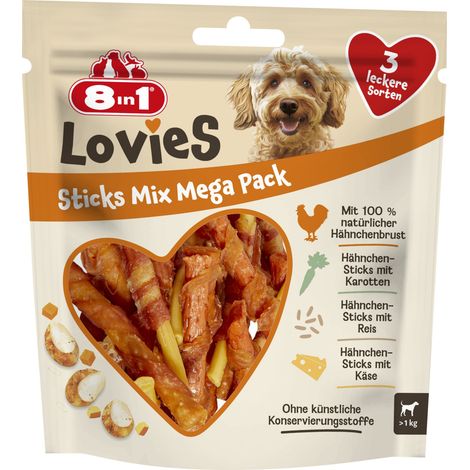8in1 Hundeleckerli Lovies 220 g Hühnchen-Sticks Mega Pack (1/3)