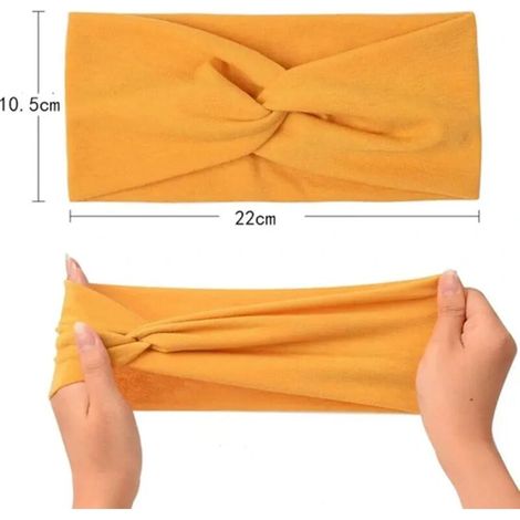 Set di 4 fasce per capelli in stile bohémien - Fasce larghe e morbide per donna, comode da indossare. (1/4)