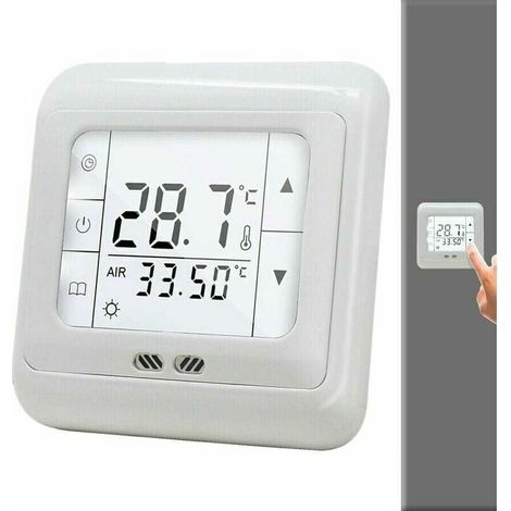 MIMERA Digital Thermostat, Room Thermostat with LCD Display, Programmable Thermostat for Warm Floor Heating, Thermoregulator Temperature Controller, Mechanical Manual Air