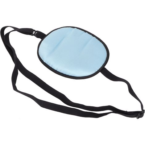 Masque oculaire monoculaire en soie pour enfants atteints d'amblyopie, correction du strabisme, occultant la lumière, respirant, bleu (1/5)