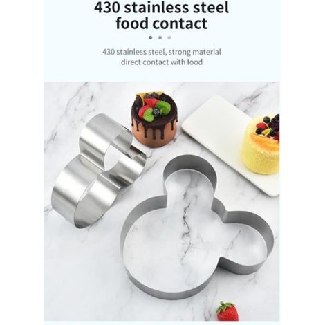 Lot de 3 moules à gâteau d'anniversaire à 3 étages en acier inoxydable 3 tailles pour moules de souris (1/4)