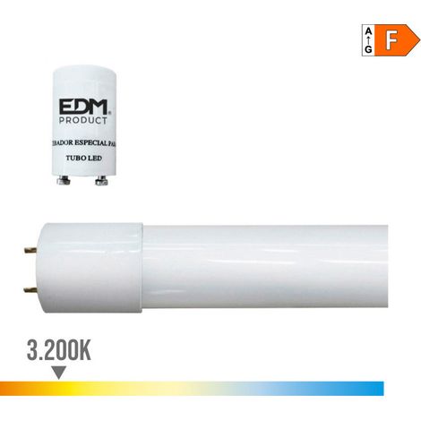 Tube LED T8 18w 1900lm 3000k lumière chaude eq 36w ø2,6x120cm EDM (1/3)