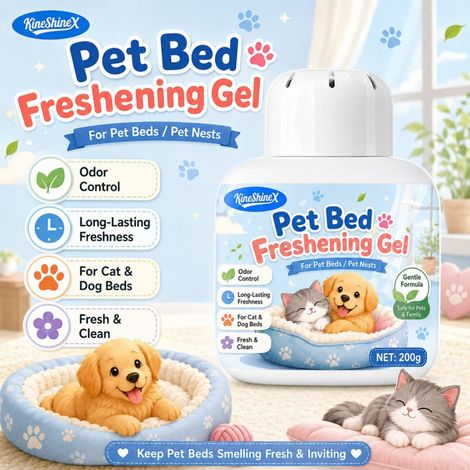 Gel désodorisant pour paniers d'animaux KineShineX - Élimine les odeurs et désodorise les paniers pour chats et chiens, parfum longue durée, purificateur d'air. (1/4)