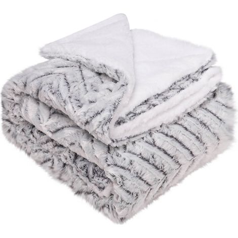 Couverture Double Face - Flanelle Épaisse En Polyester - Pour Hiver Salon Canapé Lit Extérieur - 152 x 127 cm - 1 Pièce