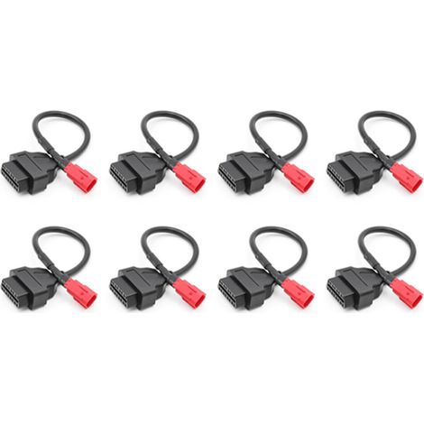 20X Adaptateurs OBD Moto 6 à 16 Broches OBD2 Connecteurs D'Extension de Câble de Diagnostic pour