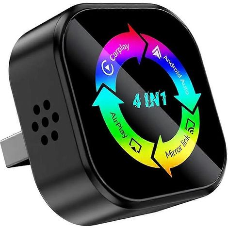 4-in-1 Wireless CarPlay Smart Box mit KI, AirPlay/Mirror Link/Android Auto/CarPlay, kabelgebundener USB-zu-Wireless-CarPlay-Dongle (1/5)
