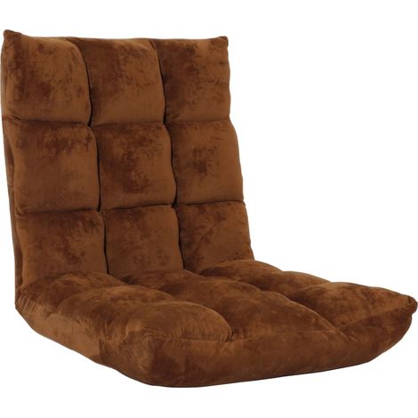 Fauteuil de sol HWC-N43, fauteuil de relaxation Coussin de sol Fauteuil pliant 6 positions de relaxation, structure stab (1/5)