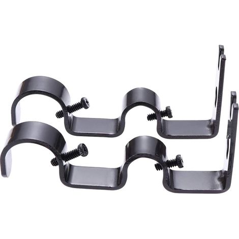 NineClouds Support de tringle à rideau Double en fer forgé support de tringle à rideau support mural de tringle à rideau 2 pièces (1/4)