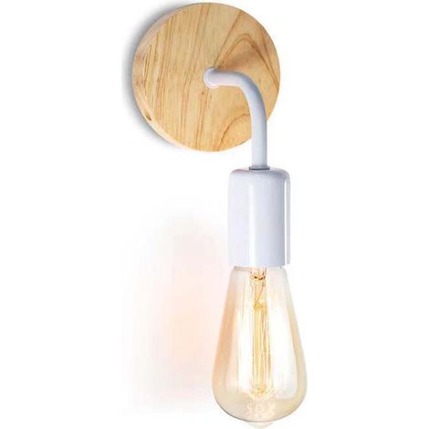 Nordic Style Wooden Wall Lamps for Home Decor, Retro Bedside Wall Sconce, E27, AC85-265VY005 (1/4)