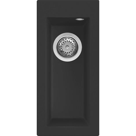 Lavello Elleci Incasso 1 vasca 23x50 Quadra 50 Granitek Nero LGQ05040 (1/3)
