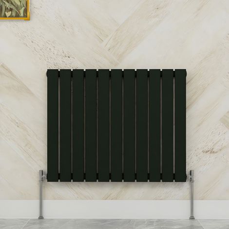 SKY Bathroom 600x748mm Single Black Horizontal Flat Panel Radiator Designer Central Heating Radiator