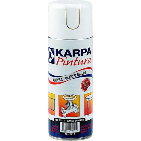 PINTURA ACRILICA BLANCO BRILLO 400 ML - KARPA