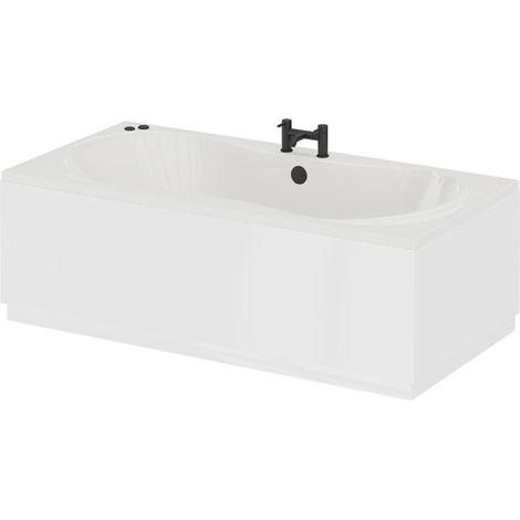 Strata Duo XL 1800mm x 900mm 6 Jet Matt Black V-Tec Double Ended Whirlpool Bath (1/5)