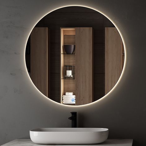 Miroir rond éclairage LED de salle de bain SOLEN avec interrupteur tactile - 60cm (1/4)