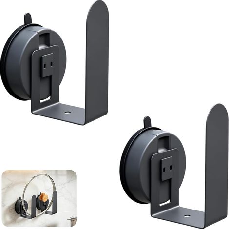 Support De Couvercle De Casserole Ventouse Sans Perçage, 1 Paire Organisateur De Planche À Découper Mural Réglable En Acier Inoxydable Gris Pour Rangement Cuisine Placard (1/5)