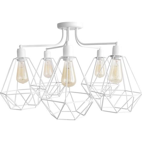 Helam KARO Plafonnier Semi-Encastré Multi Bras Blanc 75cm