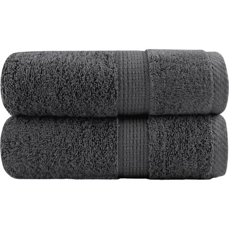 Gants de toilette haut de gamme SOLUND, lot de 2, anthracite, 30 x 30 cm, 600 g/m² (1/5)
