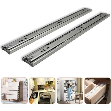 4 glissières de tiroir, inserts et organiseurs de tiroir, tiroirs à extension totale de 300 mm, glissières de tiroir à billes, capacité de charge 35 kg (1/5)