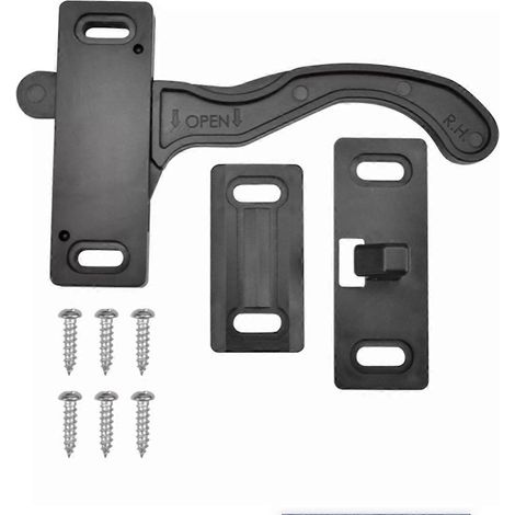 Verrou de porte coulissante pour caravane, poignée droite avec kit complet, adaptée aux remorques et camping-cars, finition robuste, installation facile. (1/5)