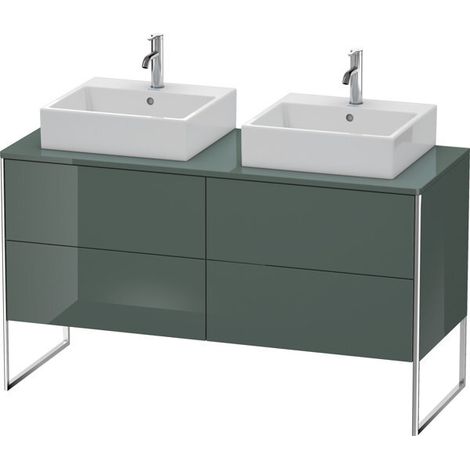 Support de lavabo XSQUARE 778x1400x548mm pour 2 trous dolo gris (1/2)