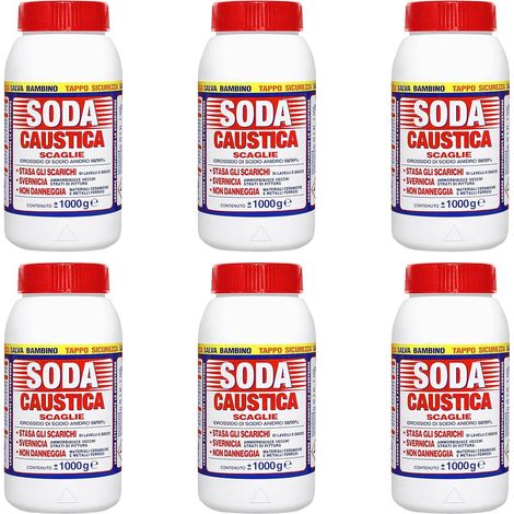 MARTEN SODA CAUSTICA SET 6 PZ X 1KG A SCAGLIE PERCARBONATO DI SODIO STASA SCARICHI SVERNICIA NON DANNEGGIA (1/2)