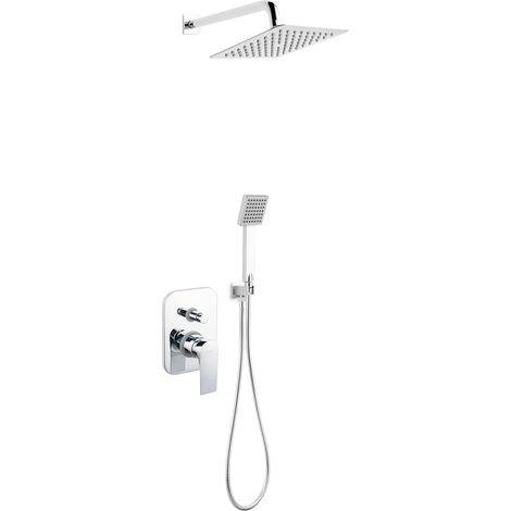 Conjunto de ducha cuadrada empotrada Algeo con grifo, cromado. (1/5)