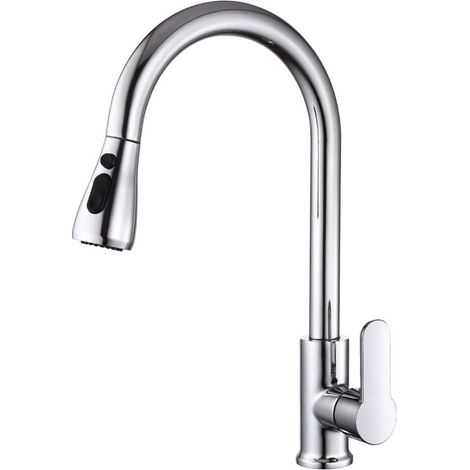 Rubinetto da cucina girevole a 360° con doccetta estraibile, rubinetto per lavello con controllo a 3 getti.