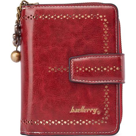 Petit portefeuille femme en cuir (rouge),