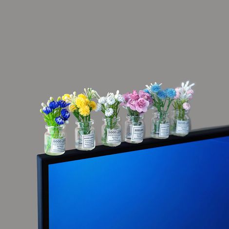 Lot de 5 vases mignons pour la décoration de bureau, accessoires de bureau, objets décoratifs anti-stress, mini-décorations de bureau, styles aléatoires (1/5)