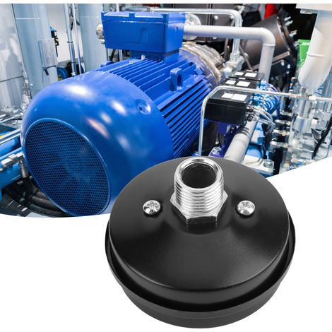 Silencieux plat G1/2 20 mm dans un boîtier en fer, accessoire pour petit compresseur d'air à entraînement direct lubrifié à l'huile. (1/5)