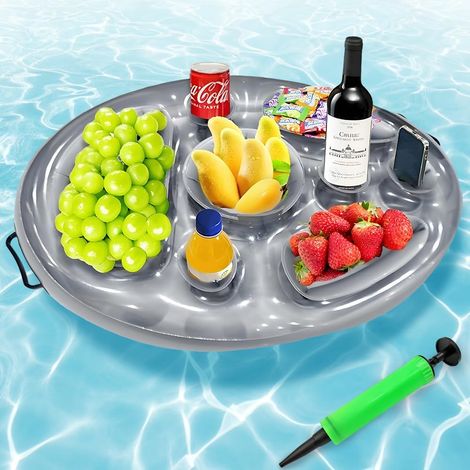 Porte-Gobelet Gonflable Flottant 2 en 1, 8 Trous Gonflable Bar Flottant Gonflable Porte, Plateau Bar de Piscine Flottants, Plateau Flottants pour Piscine Convient, pour Piscines, Fête, Plag (1/5)