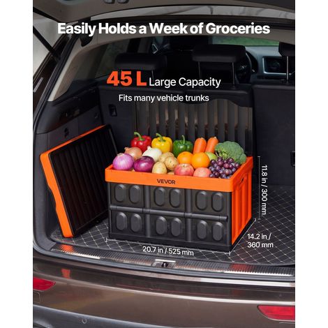 Caisse Plastique Pliable avec Couvercle 45 L, Lot de 3, Bac de Rangement Pliable et Empilable avec Poignées, Charge Max. 20 kg par… (1/5)