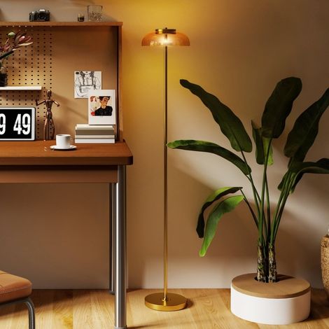 LED Stehlampe mit 3000K warmem Licht aus Glas Metall OKMYHOME (1/5)