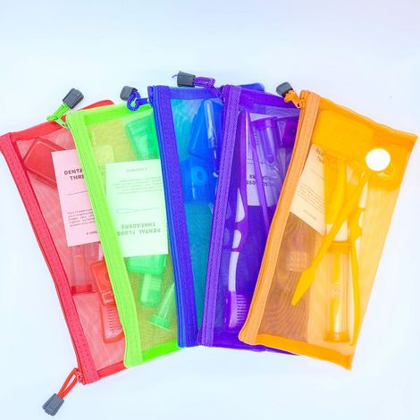 Ensemble orthodontique de soins bucco-dentaires, 5 couleurs, huit pièces, brosse à dents à poils souples, écarteur de fil dentaire, orthodontie verte (1/5)
